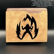 Custom SUPER SAIYAN GOKU Leather Bi Fold Wallet - Laser Engraved Wallet