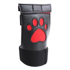 Unisex Pu Leather Mitt Bondage Roleplay Puppy Dog Glove Paw Print Padded Fist