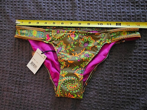 Parte inferior de bikini abstracta púrpura oliva verano Polo Ralph Lauren para mujer S - Imagen 6 de 8