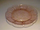 VINTAGE 1930'S DEPRESSION GLASS PINK CHERRY BLOSSOM CHILD'S DINNER PLATE