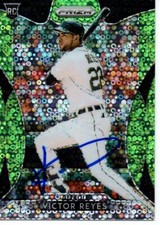 Victor Reyes Detroit Tigers 2019 Panini Prizm Green Donut Circles Signed Card