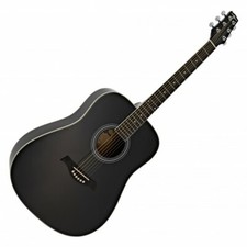 Dreadnought Acoustic Guitar by Gear4music Black