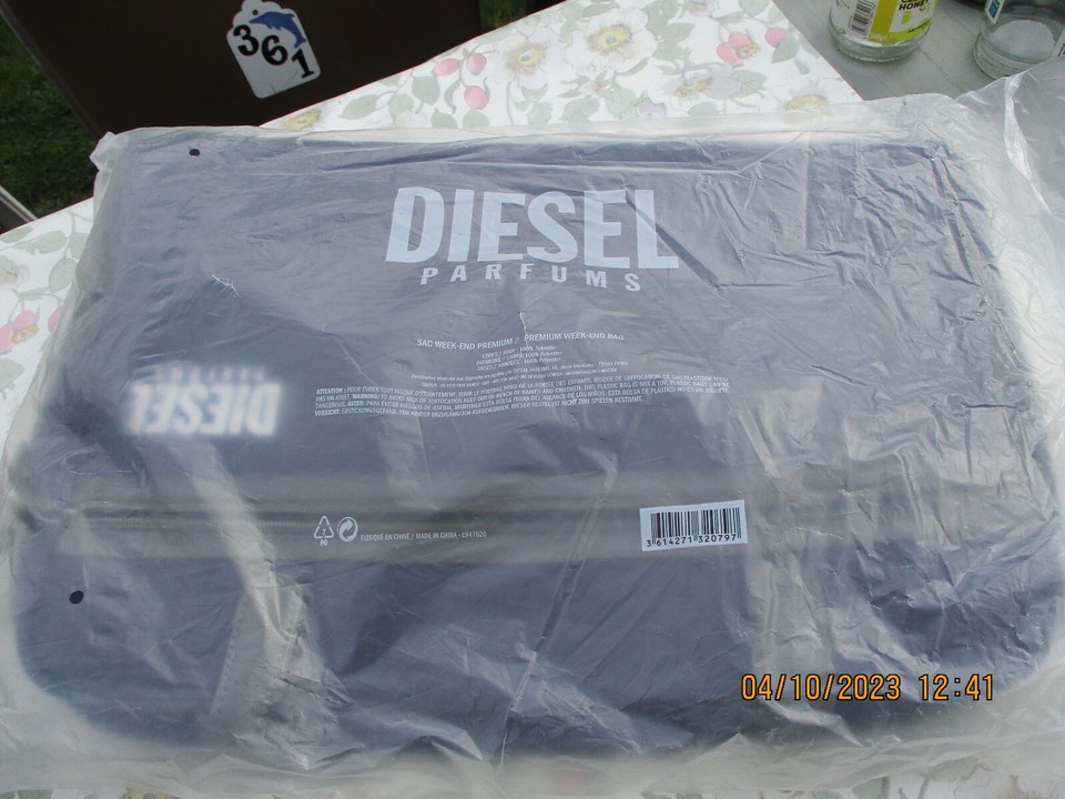 BRAND NEW DIESEL COTTON CANVAS HOLDALL BAG NAVY WITH GREY TRIM eBay