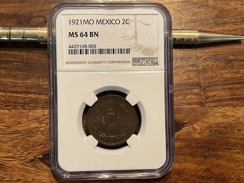 T2: Mexico 1921 Mo MS 64 Bnr 2 Centavos - Picture 1 of 4