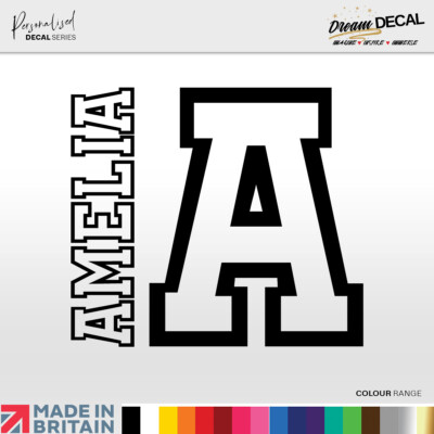 Personalisierter individueller Name Wandtattoo Aufkleber Vinyl Kinder Mädchen SPORT