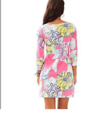 marlowe boatneck t shirt dress New Lilly Pulitzer MARLOWE BOATNECK T SHIRT DRESS Cosmic Coral Cracked Up S M