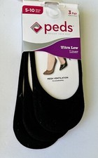 Peds Ultra Low Liner No Show Socks 3 Pairs Women's Size 5-10 Mesh Breathability