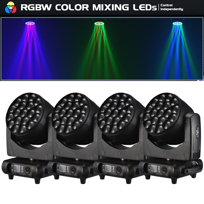 4pcs 19X40W RGBW 4in1 Bee eye LED Moving Head Light Show Stage Wash beam Lights