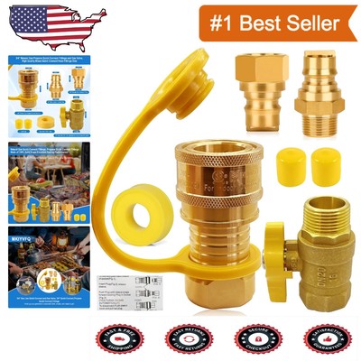 Effortless 3/4'' Gas Quick Connect Fittings with Teflon for Easy Installation