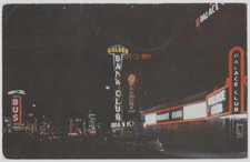  7940 Old Postcard Center Street at Night - Lit Up in Reno Nevada from Palace