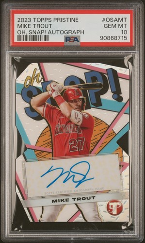 2023 Topps Pristine Baseball Mike Trout Oh Snap Auto #OSA-MT - PSA 10