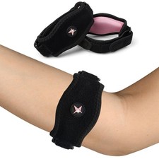 Tennis Elbow Brace  Tendonitis Strap  Adjustable Compression Support Pink