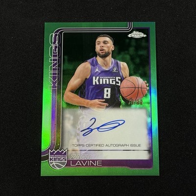 2025-26 Topps Chrome Update Zach Lavine Refractor On Card Auto Green #/99 Kings