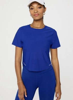 Fabletics-S/S Essential air short sleeve top-admiral blue/size S