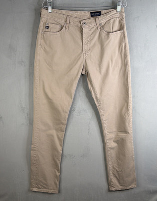 AG Adriano Goldschmied Everett Slim Straight Jeans Men Beige 5 Pocket