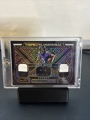 2022 PANINI OBSIDIAN LAMAR JACKSON TRIPLE PATCH TRIFECTA MATERIAL /75 RAVENS