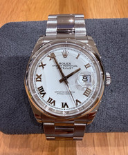 Rolex Datejust 36 126200 White Roman Dial Steel Automatic Watch Box & Papers