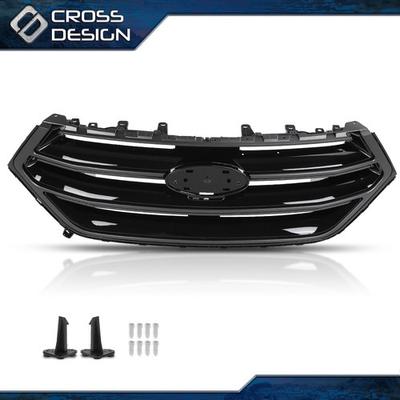 #ad Fits 2015 2018 Ford Edge Front Upper Grille Sport Camera Hole Gloss Black Grill $258.80