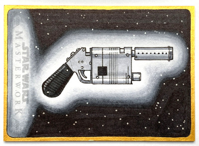 2019 Topps Star Wars Masterwork 1/1 Sketch Card Rey's Blaster by Seth Groves