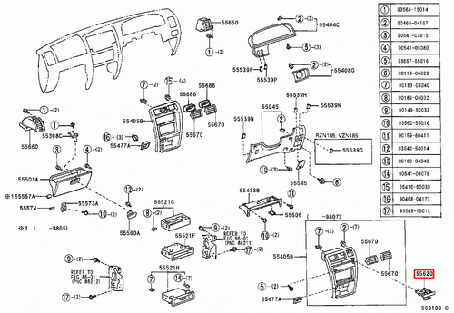 Genuine Hilux VZN167 RZN174 RZN169 RZN167 Centre Dash Pull Out Cup Drink Holder - Picture 10 of 11