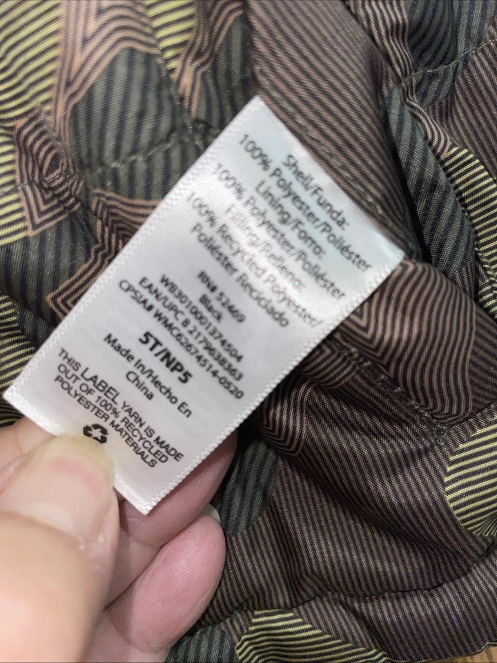 Camo coat child size 5 unbranded front Zip Kids Rain Resistant Green Boys Girls - Image 3 of 4