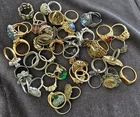 46 VINTAGE Ring Jewelry Lot Costume Watch Jewels Silver Group