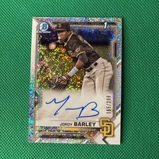 2021 Bowman Chrome Prospect Jordy Barley CPA-JBA Speckle Refractor Auto /299