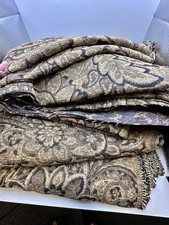 Chenille Upholstery Fabric Black Brown Tan Burgundy Paisley 5 Yards Heavy NEW