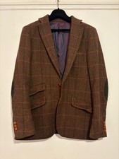 Holland Esquire Brown 100%  Wool Tweed Jacket Mens Size 42 Country Hunting