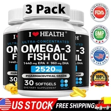 Omega 3 Fish Oil  with EPA & DHA, Omega 3 Fatty Acids, Premium Burpless