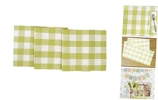  Franklin Buffalo Check Gingham Plaid Woven Peridot and White Cotton Green