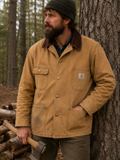 Carhartt Blanket Lined Chore Coat Jacket Brown Duck Canvas Size 46 USA Made