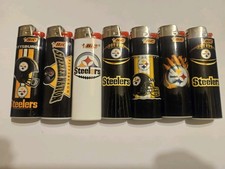 BIC Pittsburgh Steelers NFL Collectible Disposable Lighters Lot of 7 Black Gold
