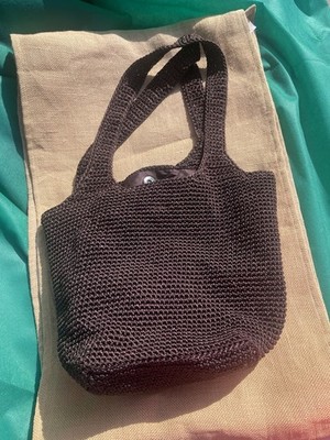 The Sak  Brown Slouch Knit Purse Satchel Half Moon Bag Medium Size