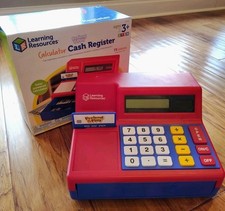 Learning Resources Pretend Play Calculator Cash Register Coins Credit Card Solar