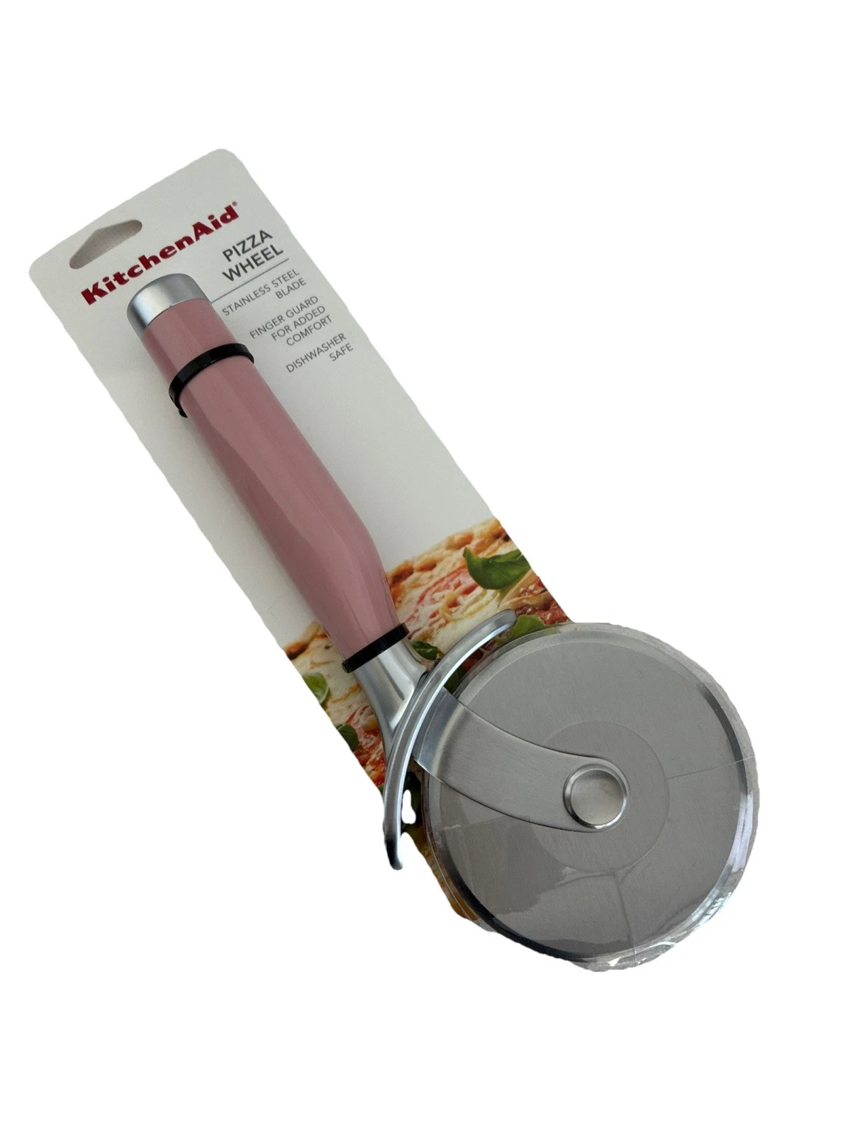 New KitchenAid Dried Rose HDRA Pizza Cutter Wheel with Finger Guard