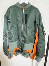 Sacai Ma-1 Nylon Twill Blouson Jacket Khaki Woman XL Size 4 New Unused With Tags