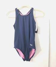 TYR Girls Standard Durafast Elite Ella Maxfit Swimsuit Black Size XL 14-16 