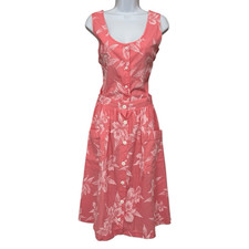 Vintage Hilo Hattie Hawaiian 2 Piece Skirt Set M Pink Hibiscus Made in Hawaii
