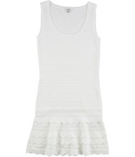 GUESS Womens Antoinette Striped Sweater Dress, White, Small