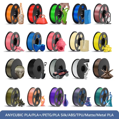 【Buy 3 Pay 2,add 3】ANYCUBIC PLA/PLA+/Silk/High Speed/PETG 3D Printer Filament