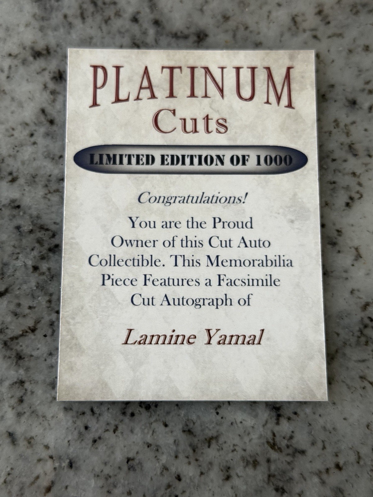 Lamine Yamal, Ronaldo , Messi Platinum & Triple Cuts Facsimile Auto/1000 view 2