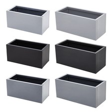 Galvanised Metal Trough Planter Plant Pot for Garden Outdoor Flower Bed Rectangl