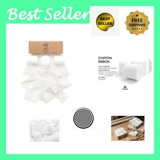 Handmade White Chiffon Ribbon 1.5" x 21 Yd - Perfect for Crafting & Weddings
