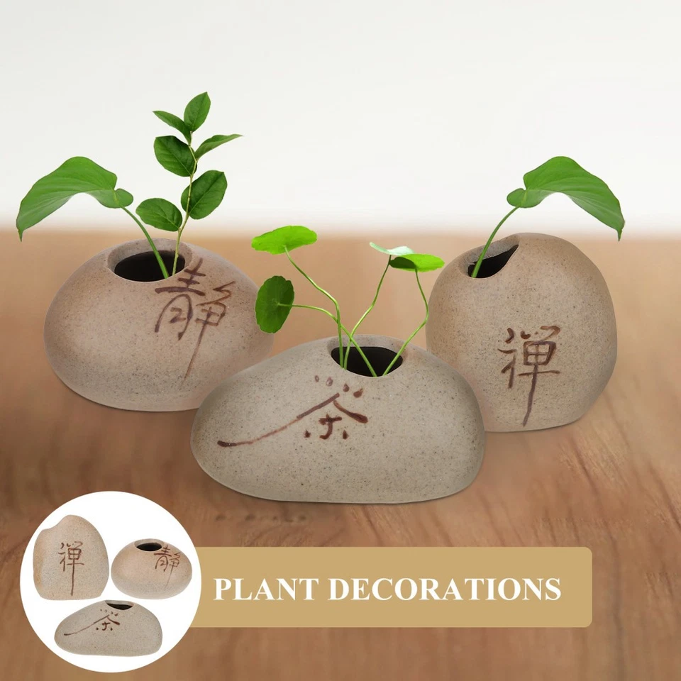 3 Pcs Vase Fleur Hydroponique Déco Jardin Zen Vases De Propagation - Photo 4/4