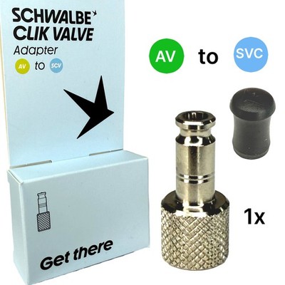 Schwalbe Fahrrad Clik Valve SCV Klick Ventil System (AV) Auto MTB Ventil Set 