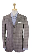 Paul Stuart Gray Brown Plaid Wool Fleece Sportcoat Blazer 38S