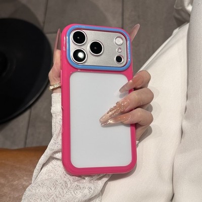 Candy Color Block Shockproof Clear Case For iPhone 17 16 15 14 13 12 11 Pro Max