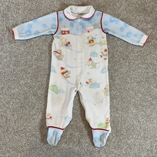 Carters Footed Pajamas Sleepers Baby Winter Scene Skiing Bears Reindeer 12-18M L