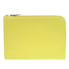 HERMES Bag: Zip Tablet Lime W28H20D2.5cm w/o accessories;